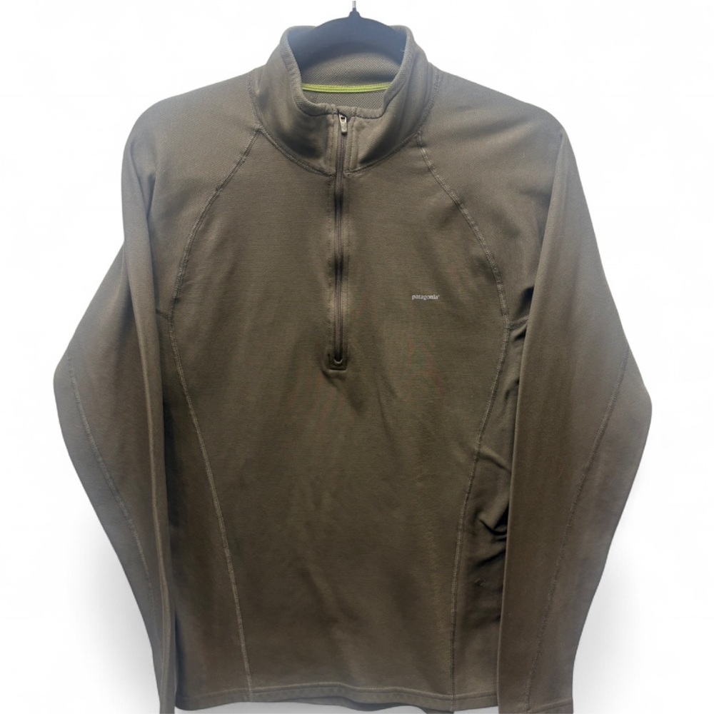 Patagonia Olive Quarter-Zip Performance Fleece Men’s Medium
